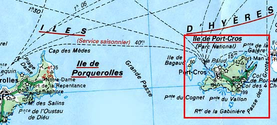 Umgebungskarte Insel Port Cros