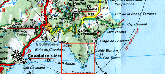 Umgebungskarte Cap Lardier